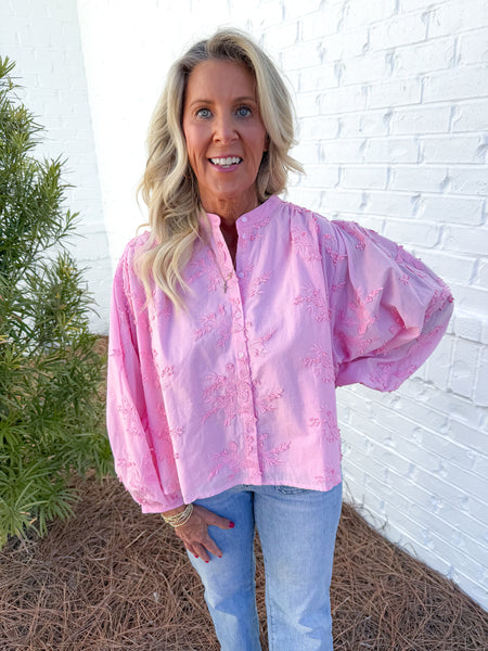 Pink Embroidered Top