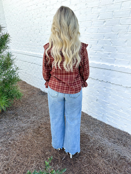 Plaid Ruffle Top