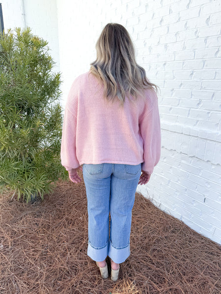 Pink Open Cardigan