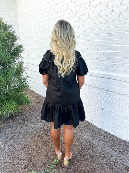 Black Scalloped Dress