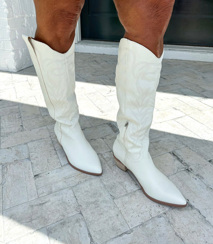 White Inlay Boot