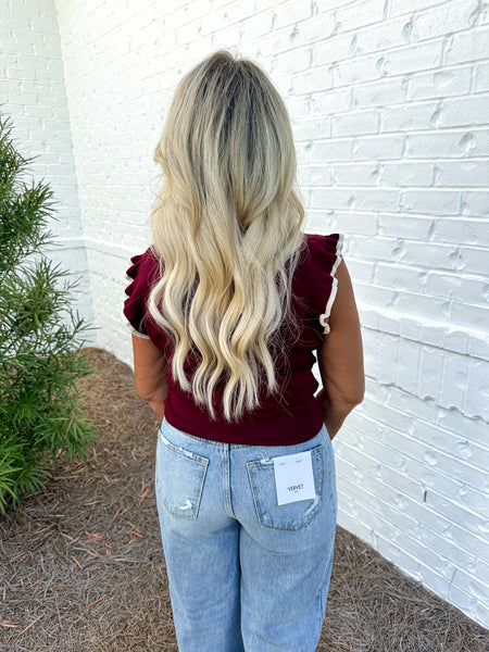 Garnet Ribbed Top