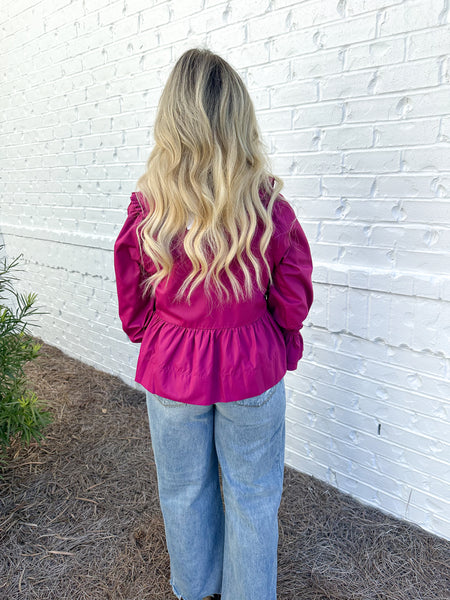 Magenta Tie Top